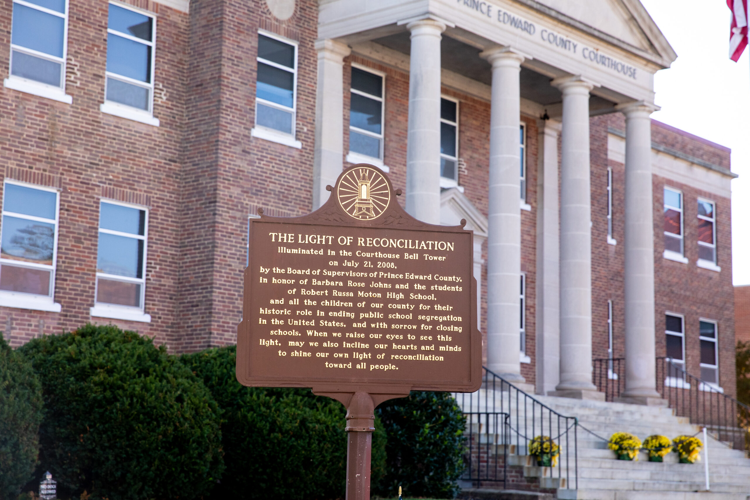 historical marker in prince edward county