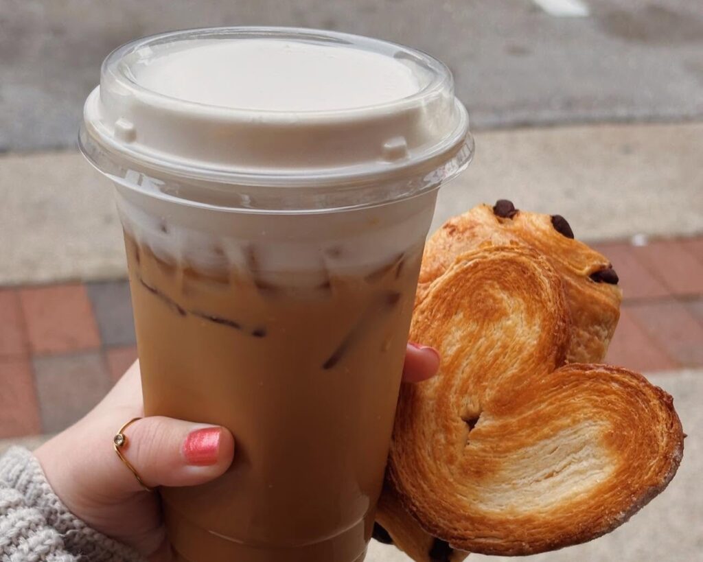 Iced Coffee and a danish
